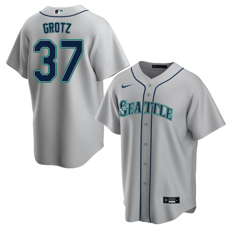 Nike Men #37 Zac Grotz Seattle Mariners Baseball Jerseys Sale-Gray